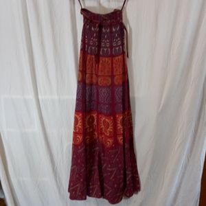 Ethnic Print Maxi Wrap Skirt